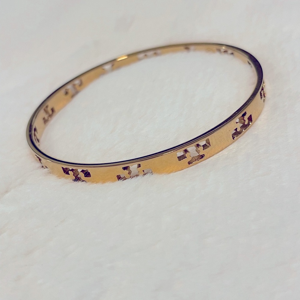 Gold Tory Burch bangle bracelet